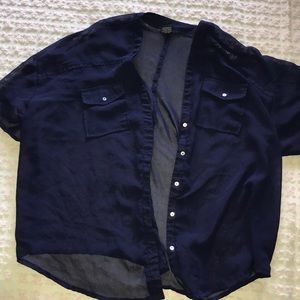 Sheer navy blue blouse